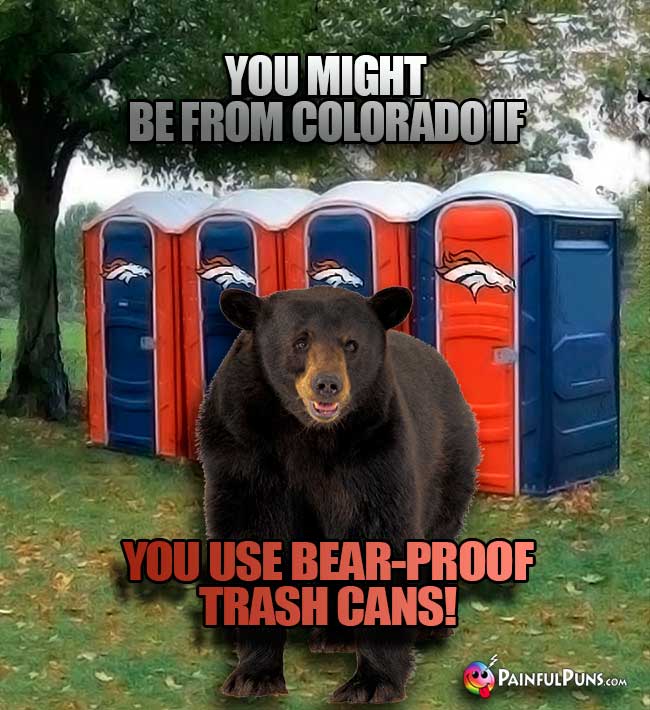 You might be from Colorado if you use bear-proof trash cans!