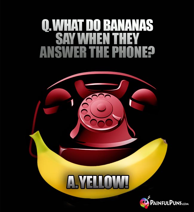 Q. What do bananas say when they answer the phone? A. Yellow!