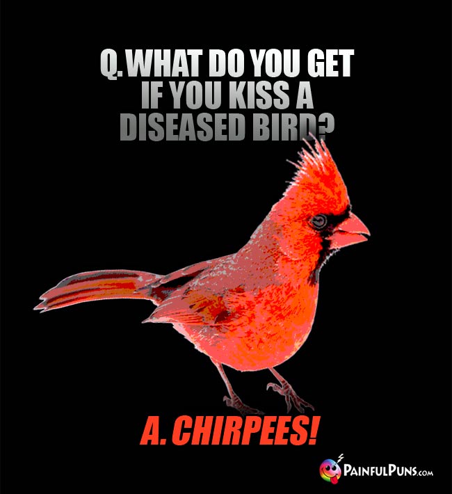 Q. What do you get if you kiss a diseased bird? A. Chirpees!