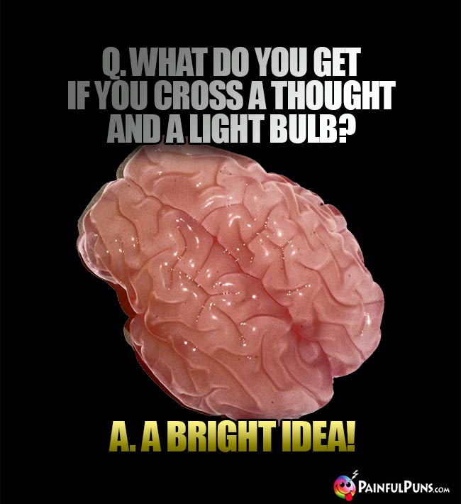 Q. What do you get if you cross a thought and a light bulb? A. A bright idea!