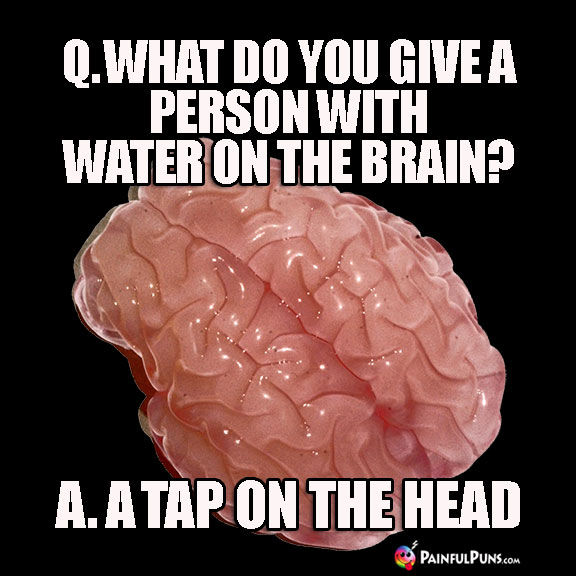 Q. What do you give a person with water on the brain? A. A Tap on the Head