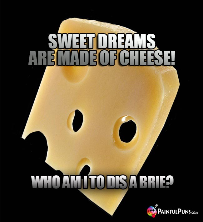 Sweet dreams are made of cheese1 Who am I to dis a brie?