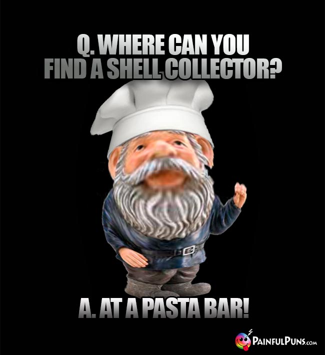 Q. Where can you find a shell collector? A. At a pasta bar!