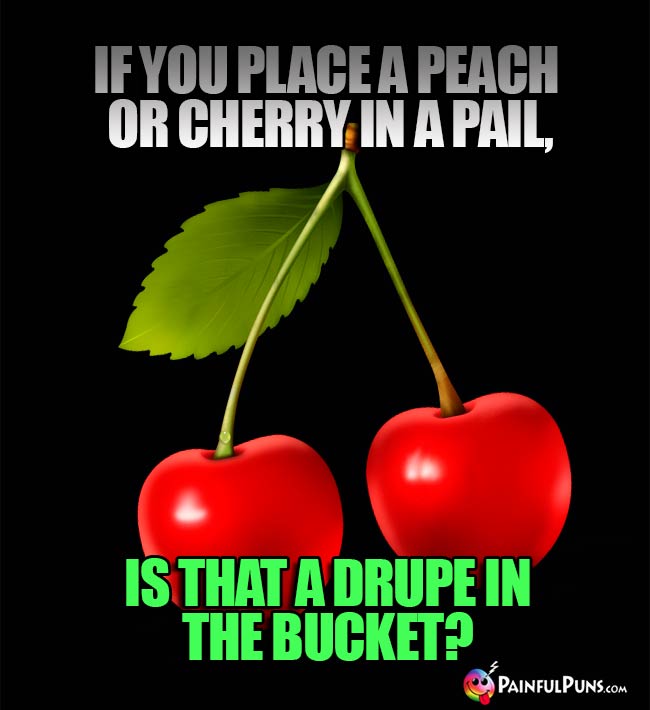 If you placw a peach or cherry in a pail, is that a dupe in the bucket?