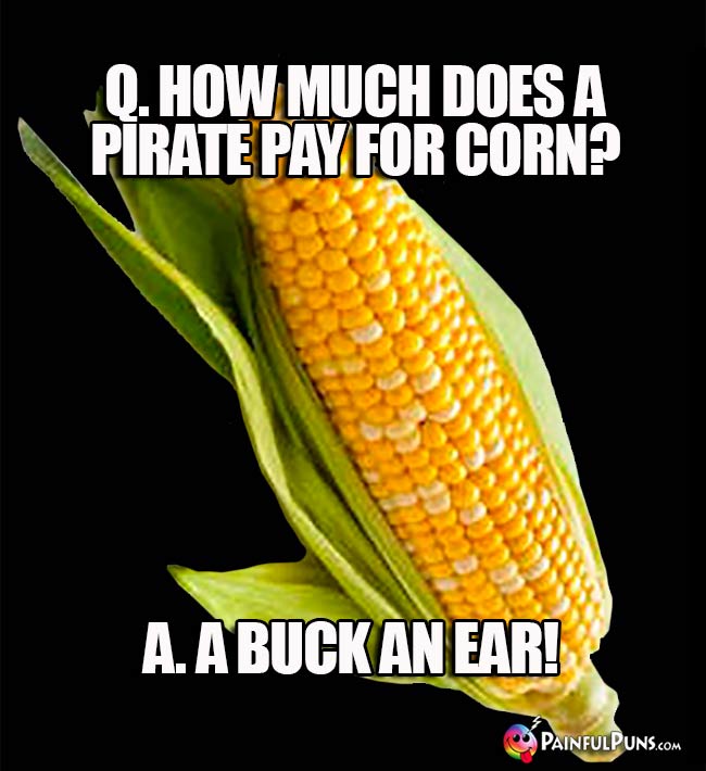 Q. How much does a pirate pay for corn? A. A buck an ear!
