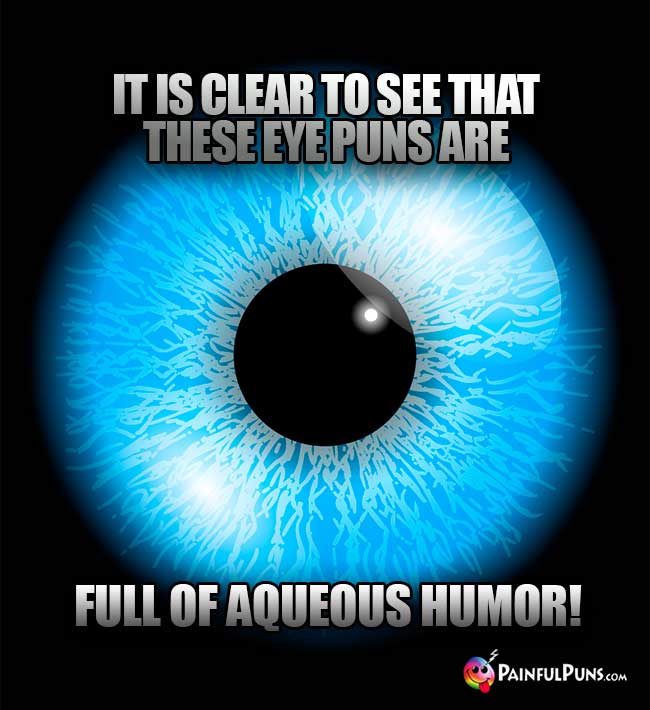 Eye Joke: It is clear to see that these eye puns are full of Aqueous Humor!