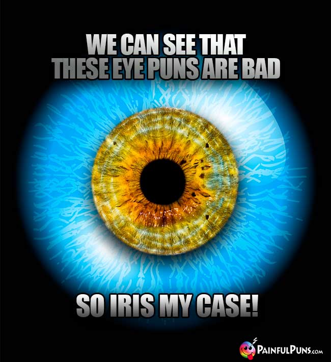 We can see that these eye puns are bad, so iris my case!