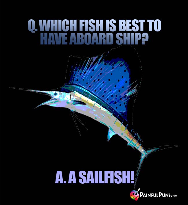 Q which fish is best to have aboard ship/ A. A Sailfish!