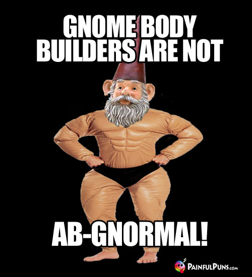 Gym Joke: Gnome body builders are not ab-gnormal!