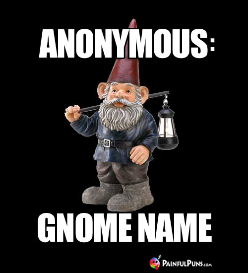 Anonymous: Gnome Name