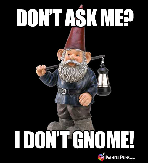 Don't ask me. I don't gnome!