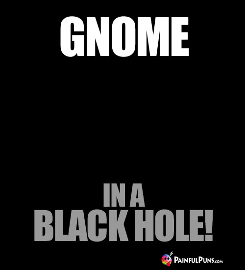 Gnome ____ in a Black Hole!