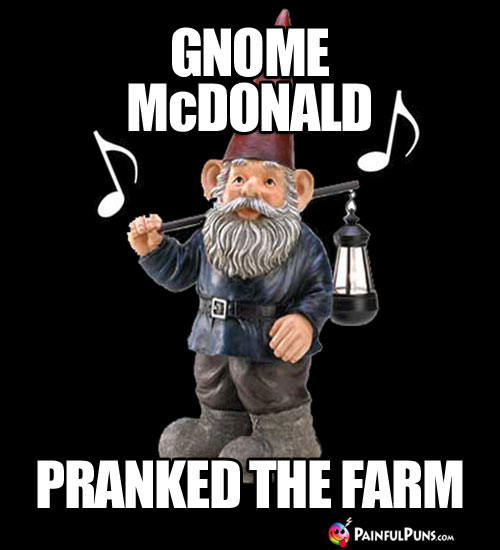 Gnome McDonald Pranked the Farm, sing it again!
