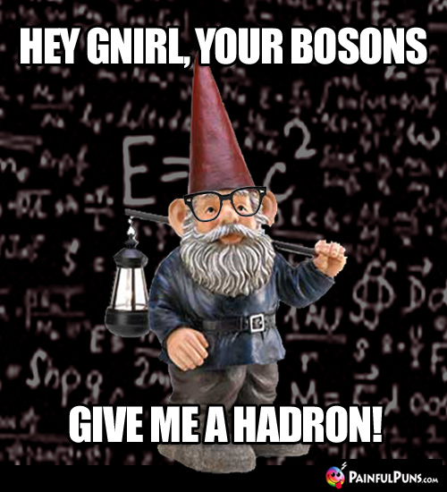 Hey Gnirl, your bosons give me a HADRON!