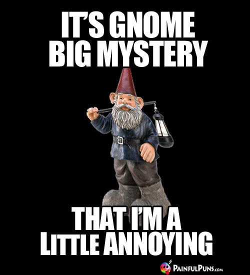 It's gnome big mystery that I'm a little annoying