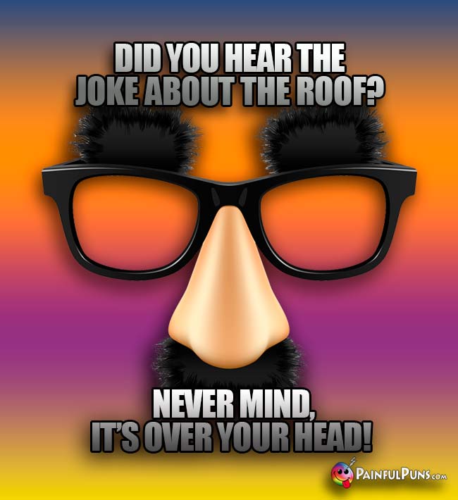Did you hear the jjoke about the roof? Never mind, it's over your head!