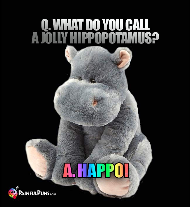 Q. What do you call a joly hippopotamus? a. Happo!