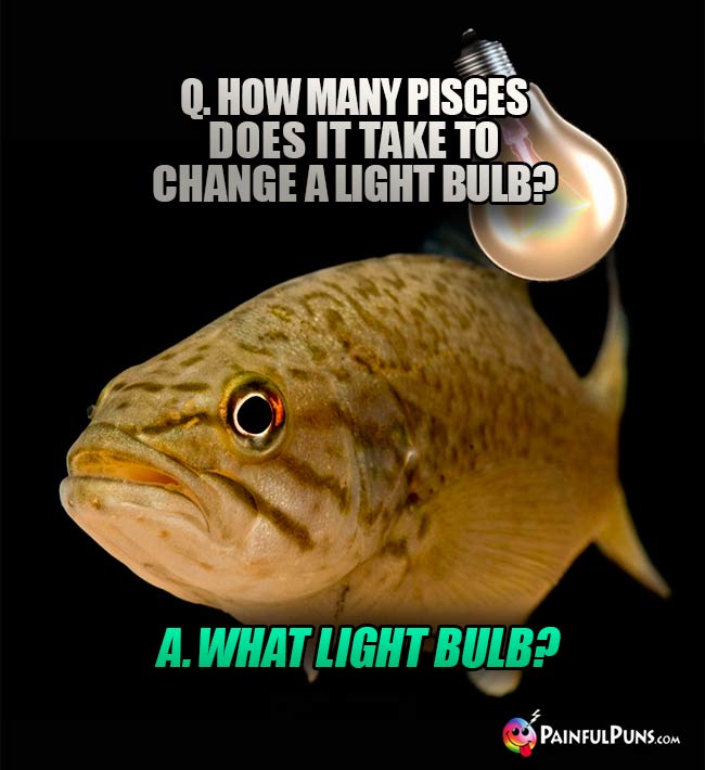Q. How many Pisces does it take to change a light bulb? A. What light bulb?