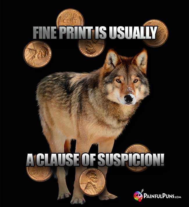 Wolf Says: Fine print is usually a clause of suspicion!
