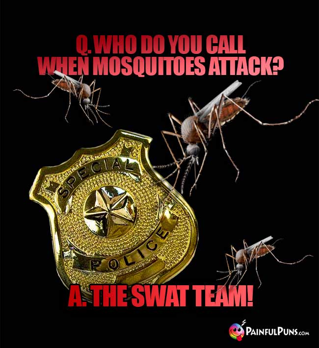Who do you call when mosquitoes attack? A. The SWAT team!