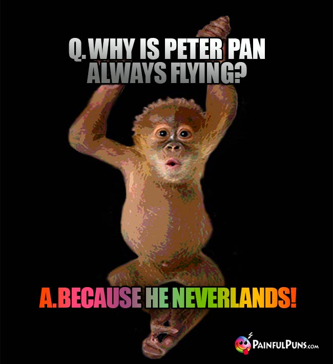 Q. Why is Peter Pan always flying? A. Because He Neverlands!