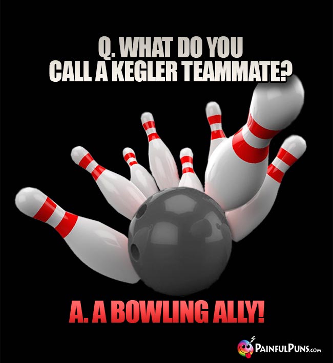 Q. What do you call a kegler teammate? A. A Bowling Ally!