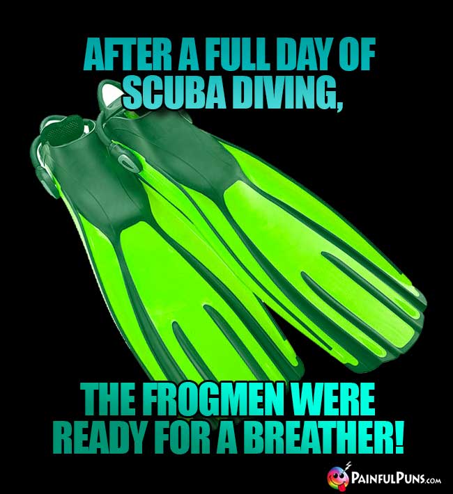 After a full day of scuba diving, the frogmen were ready for a breather!