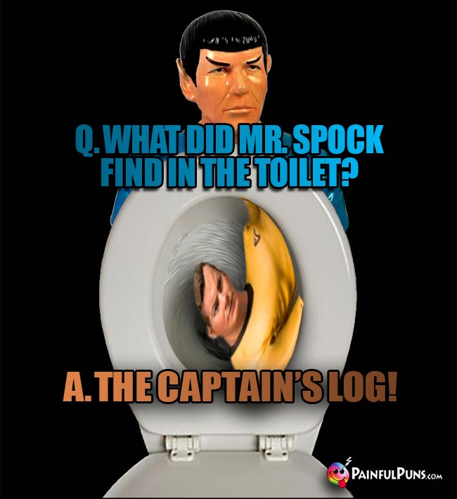 Q. What did Mr Spock find in the toilet? A. The Captain's Log!