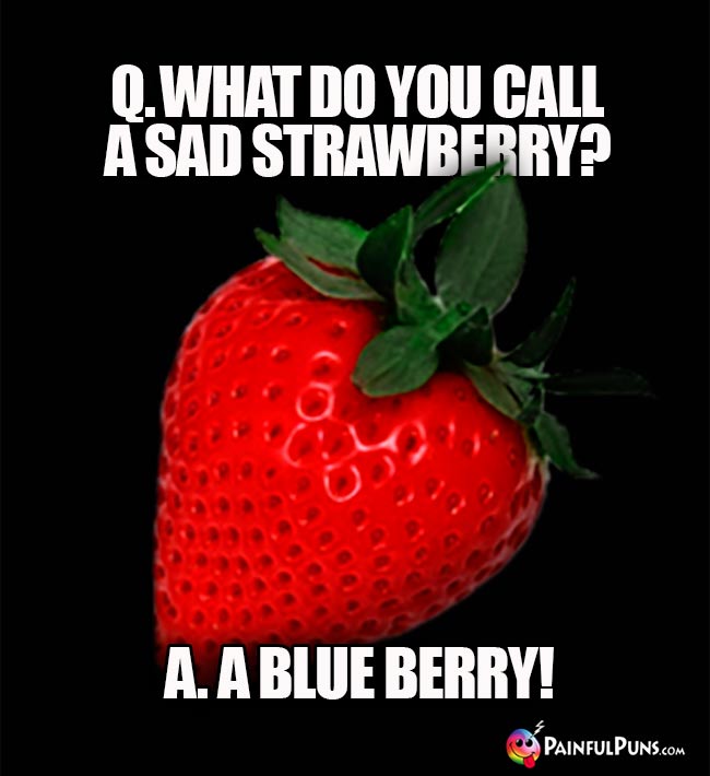 Q. What do you call a sad strawberry? A. Blue Berry
