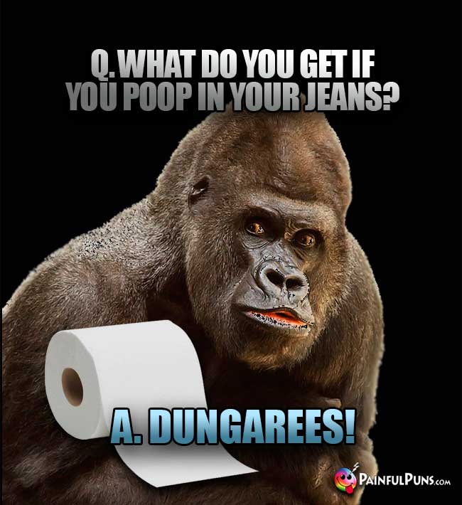 Q. What do you get if you poop in your jeans? A. Dungarees!