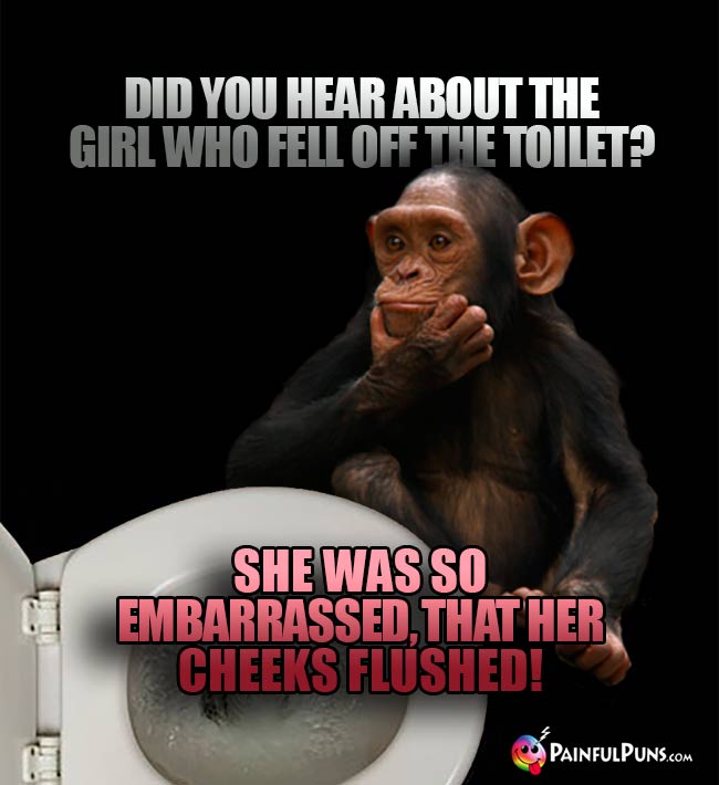 Did you hear about the girl who fell off the toilet? She was so embarrassed, that her cheeks flushed!