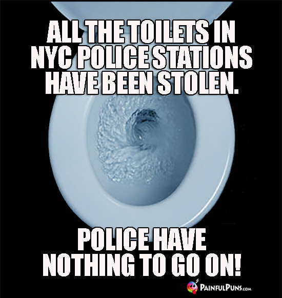 All the toilets in NYC police stations have been stolen. Police have nothing to go on!