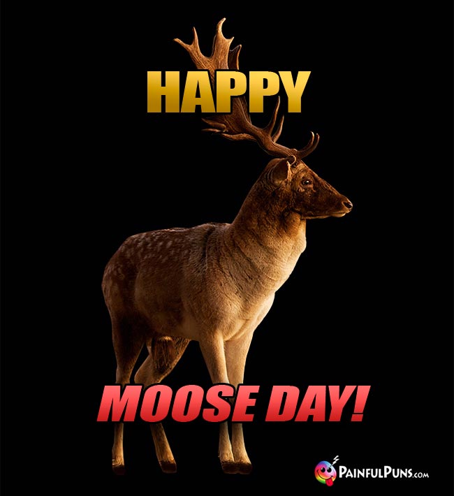 Big Antlered Animal Says: Happy Moose Day!