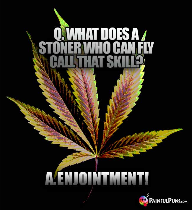Q. What does a stoner who can fly call that skill? A. Enjointment!
