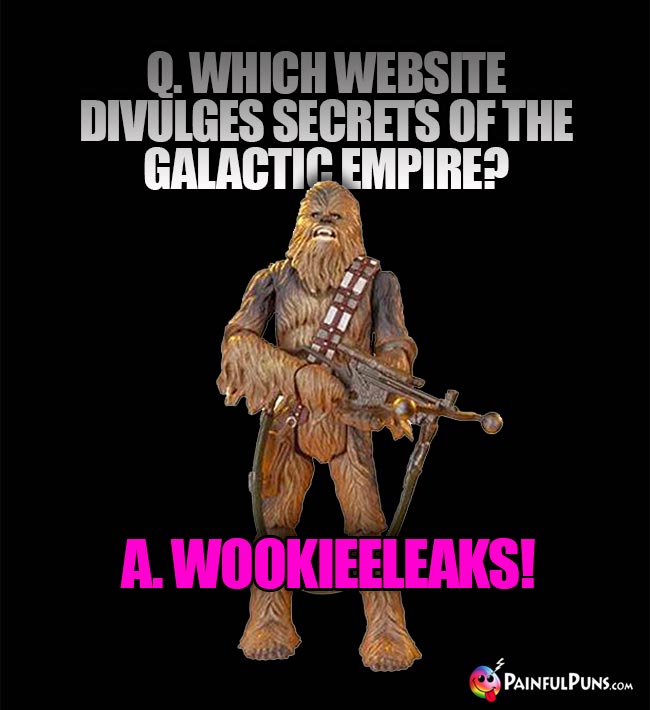 Q. Which website divulges secrets of the Galactic Empire? A. Wookieeleaks!