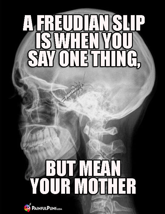 A Freudian slip is when you say one thing, but mean your mother.